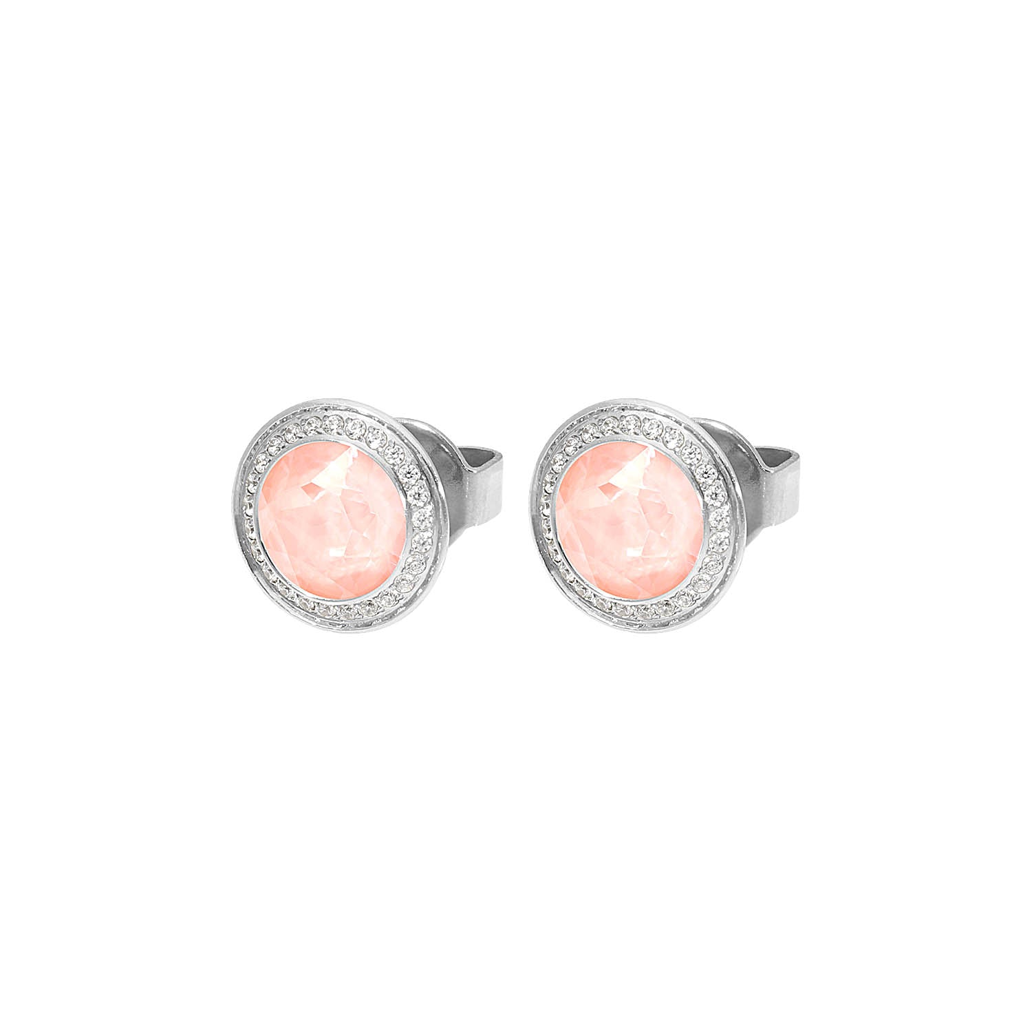 Tondo Deluxe Ohrstecker 9 mm - Silber Crystal Flamingo Ignite