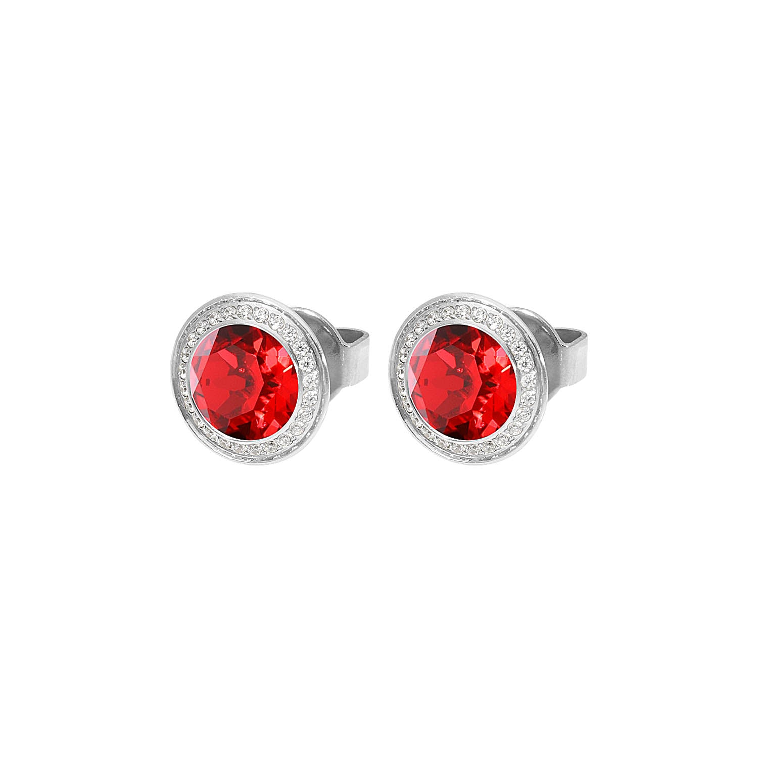 Tondo Deluxe Ohrstecker 9mm - Silber scarlet