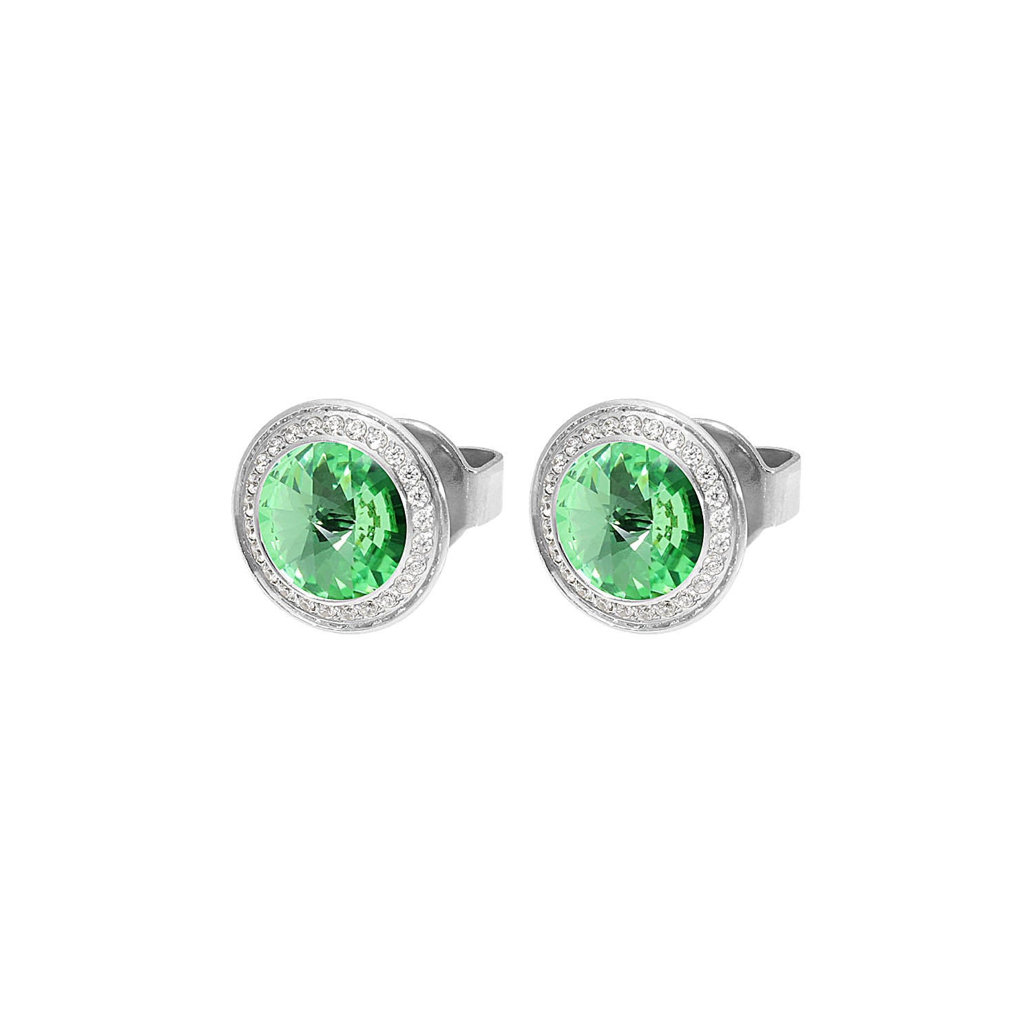 Tondo Deluxe Ohrstecker 9mm - Silber peridot