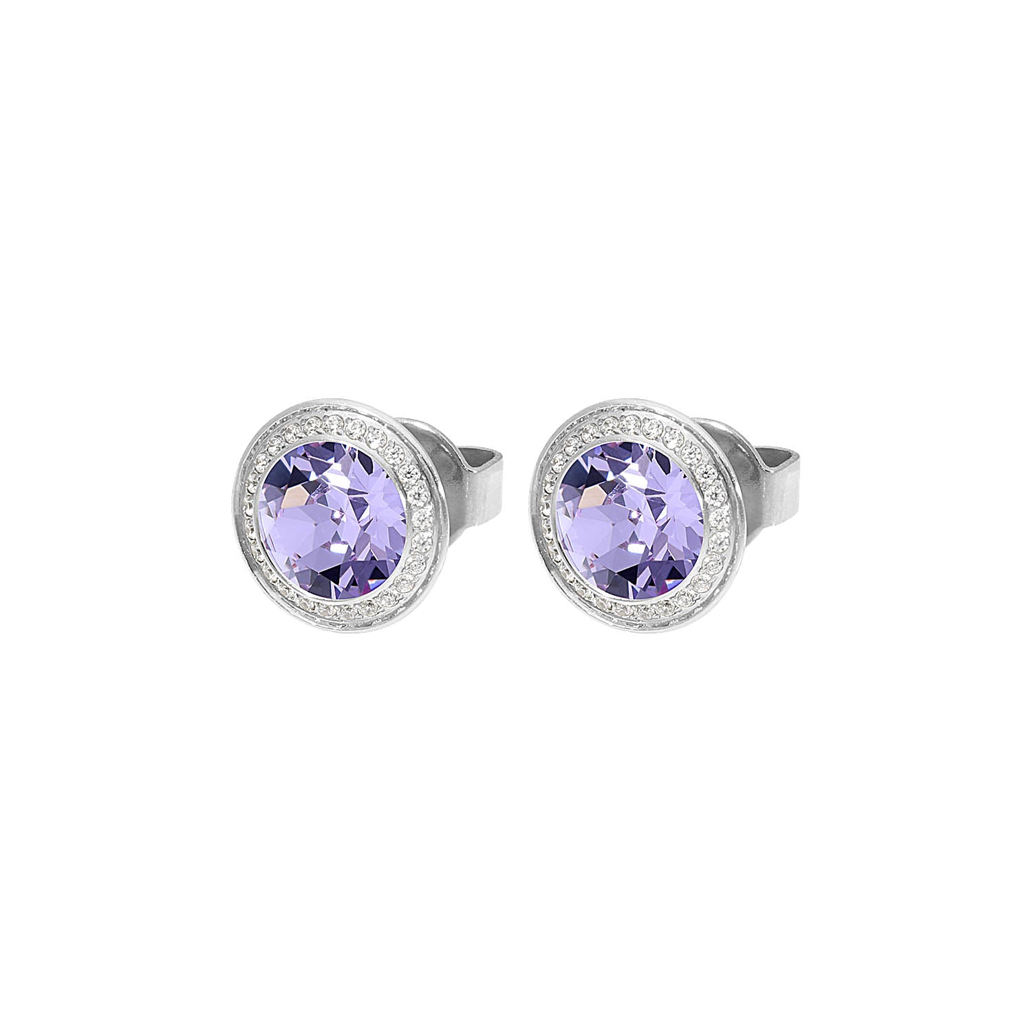 Tondo Deluxe Ohrstecker 9mm - Silber Violet
