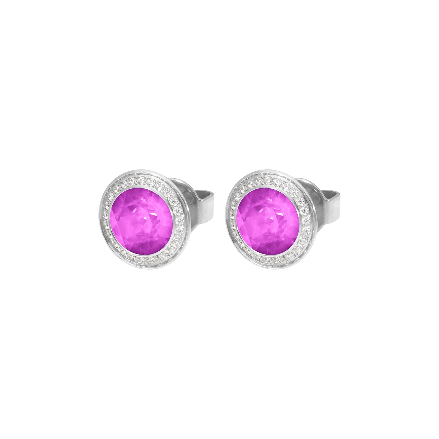 Tondo Deluxe Ohrstecker 9 mm - Silber Crystal Electric Violet Ignite