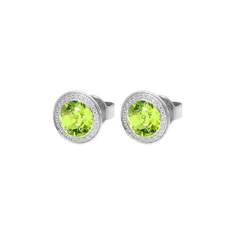 Tondo Deluxe Ohrstecker 9 mm - Silber Citrus Green