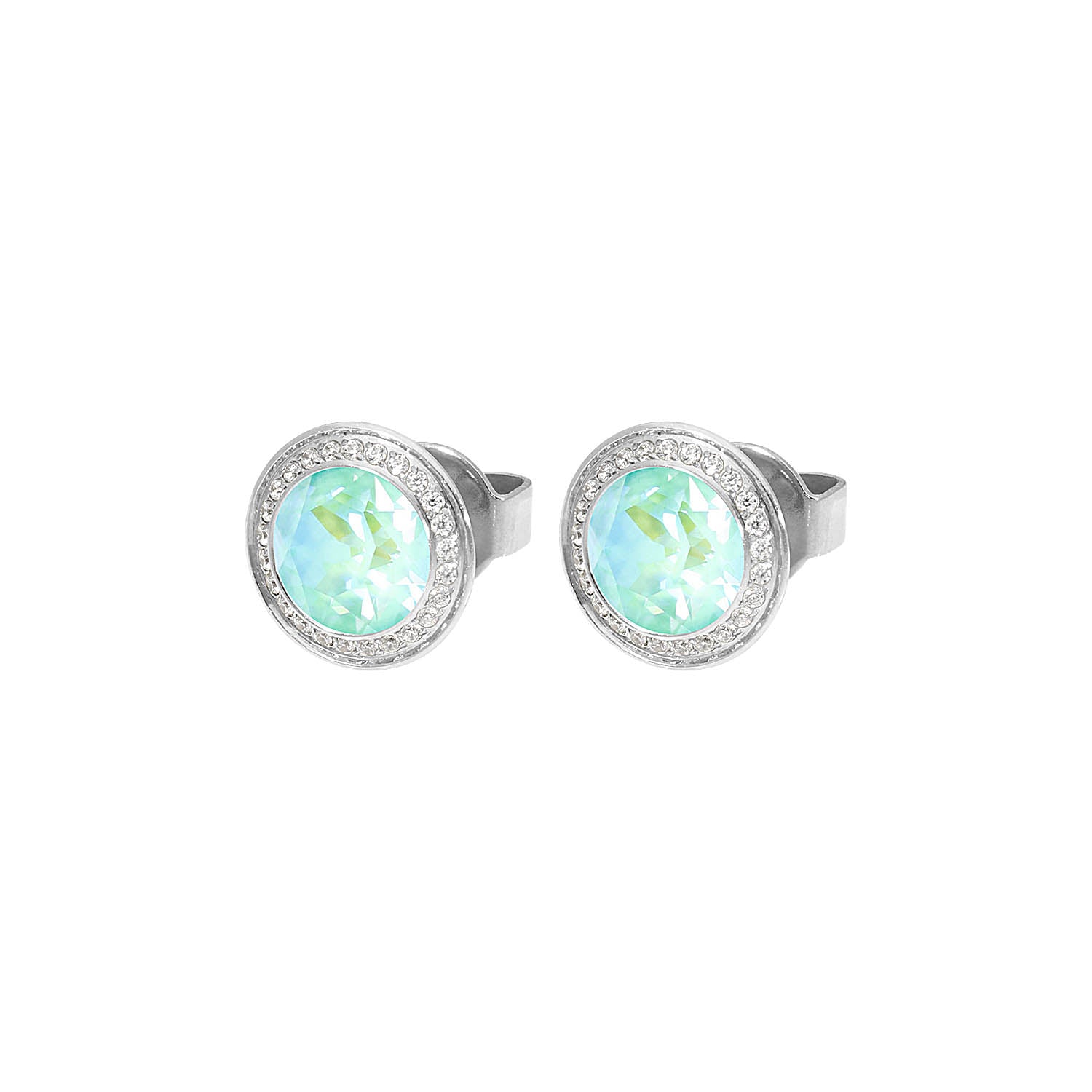 Tondo Deluxe Ohrstecker 9mm - Silber silky sage delite