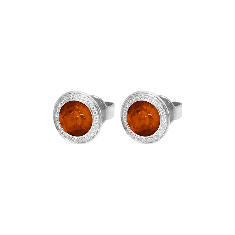 Tondo Deluxe Ohrstecker 9 mm - Silber Smoked Topaz