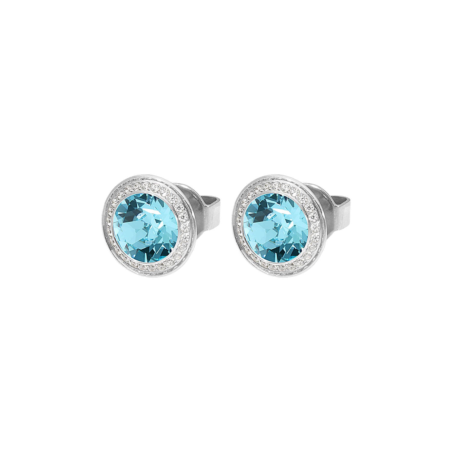 Tondo Deluxe Ohrstecker 9mm - Silber Light Turquoise