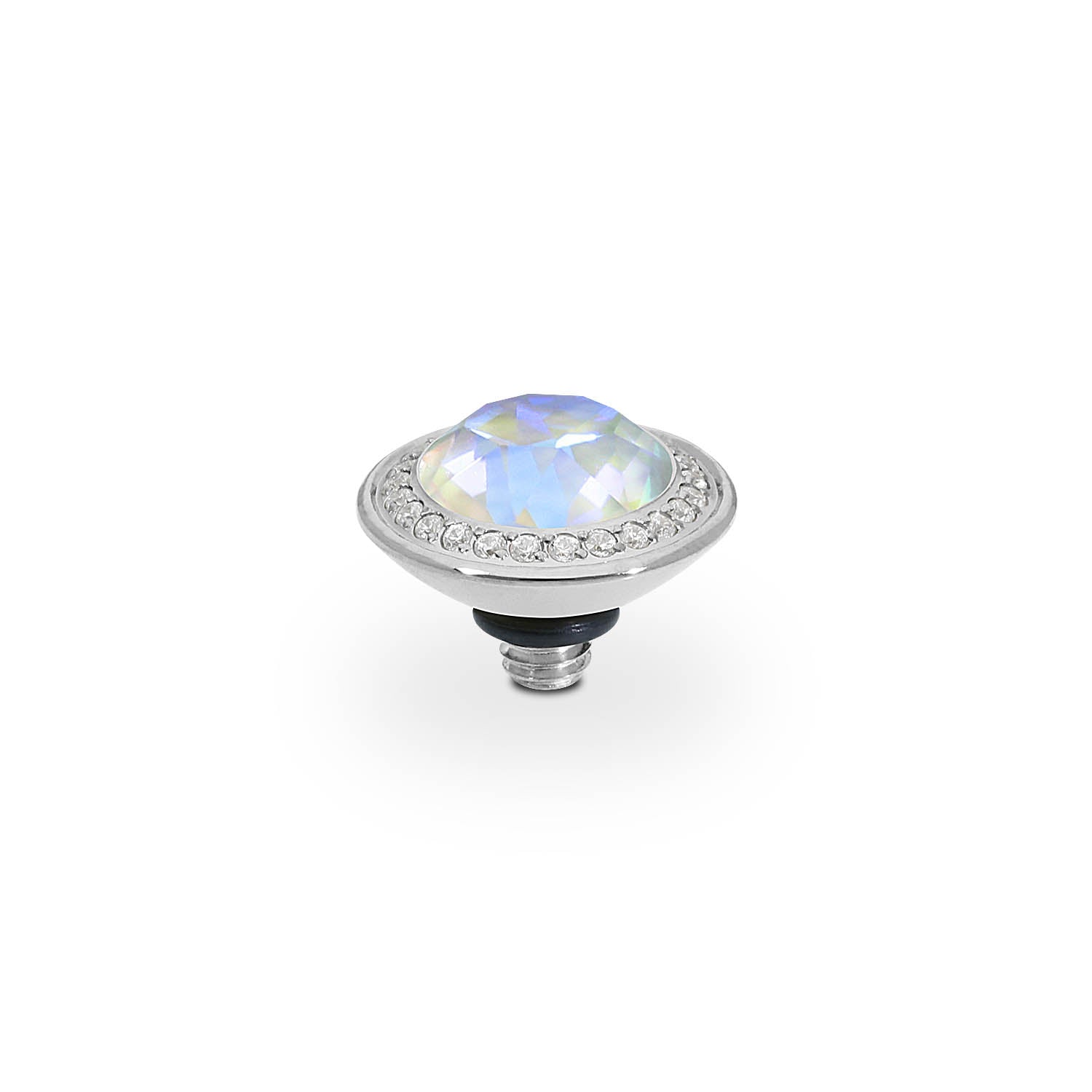 Tondo Deluxe Top 9 mm - Silber Crystal Serene Gray Delite
