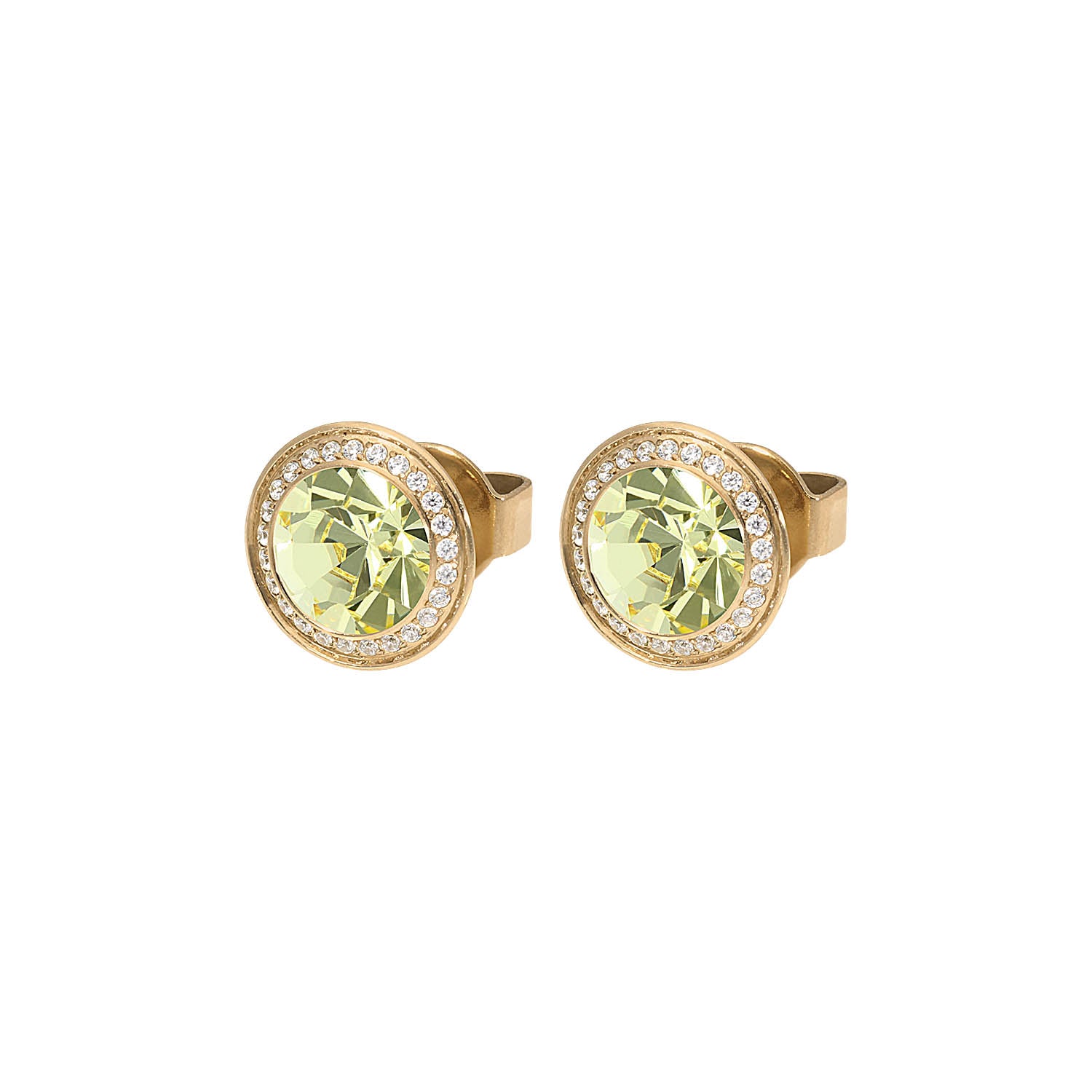 Tondo Deluxe Ohrstecker 9 mm - Gold Jonquil