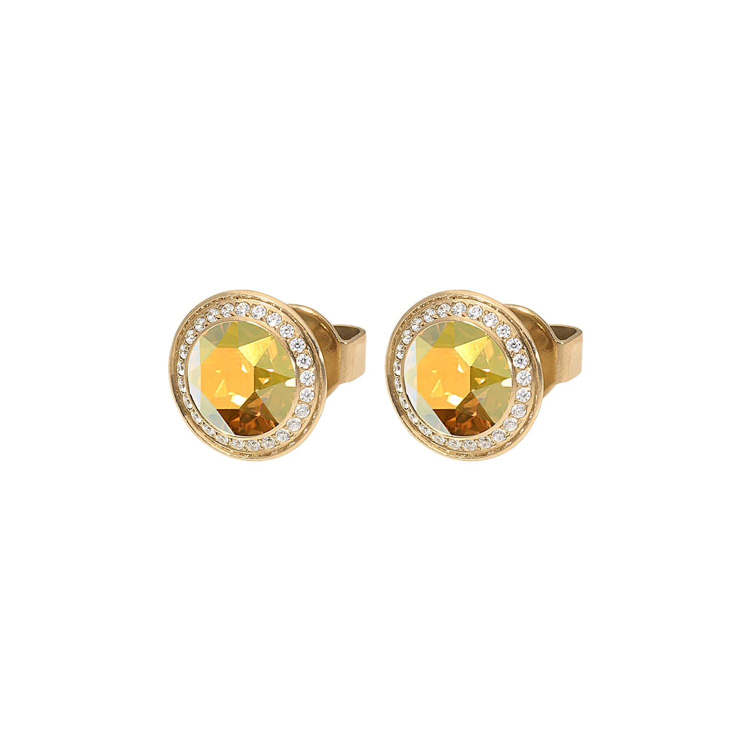 Tondo Deluxe Ohrstecker 9mm - Gold metallic sunshine