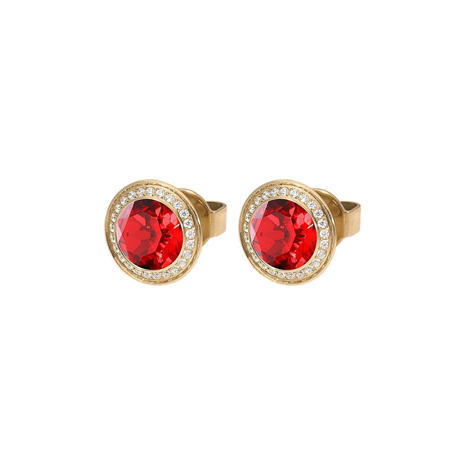 Tondo Deluxe Ohrstecker 9mm - Gold scarlet