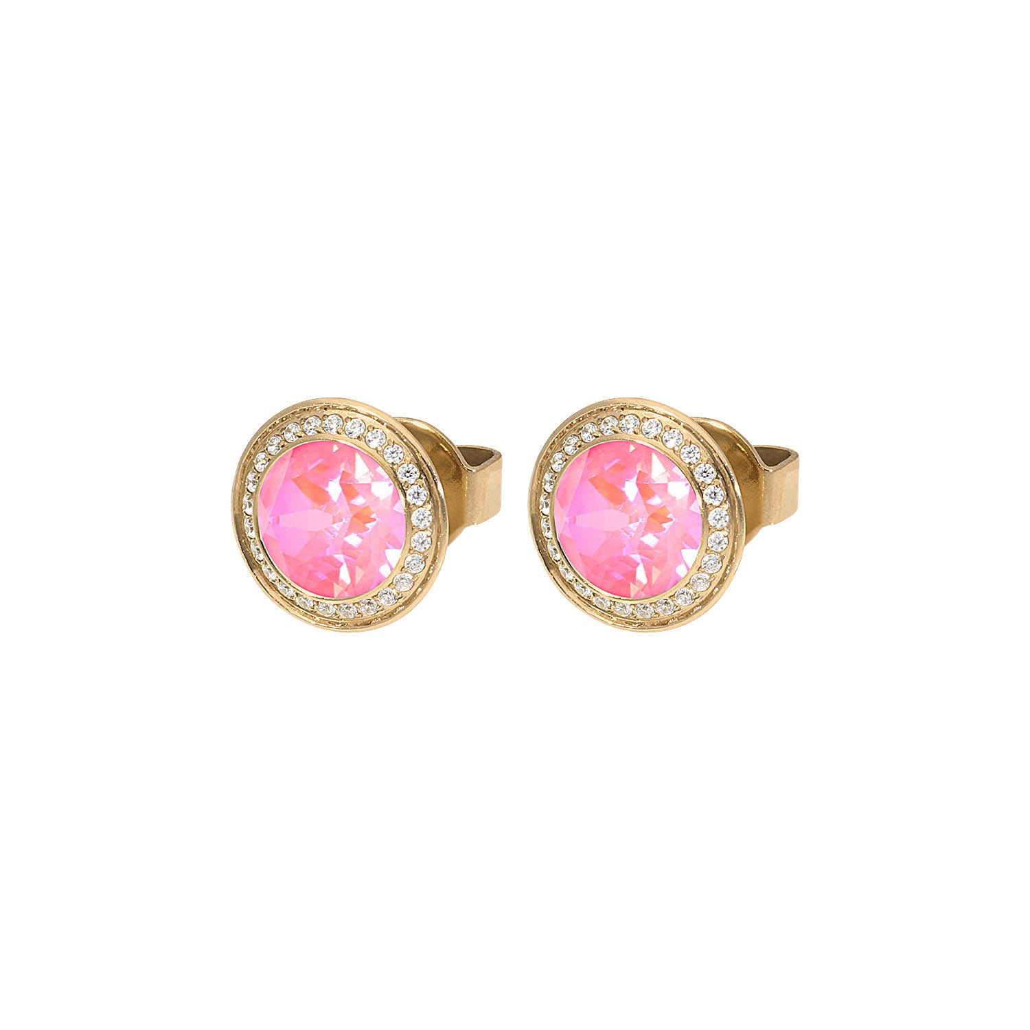 Tondo Deluxe Ohrstecker 9mm - Gold lotus pink delite