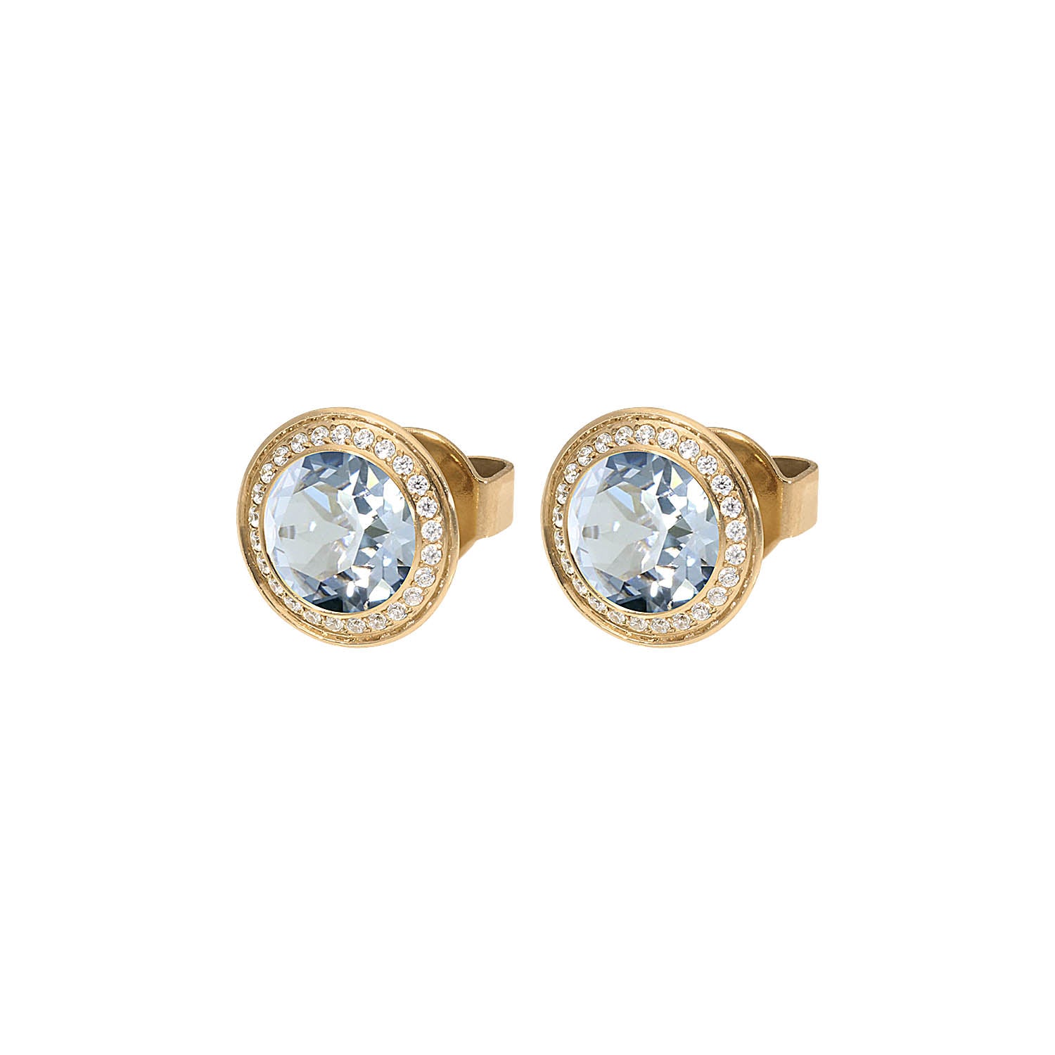 Tondo Deluxe Ohrstecker 9mm - Gold blue shade