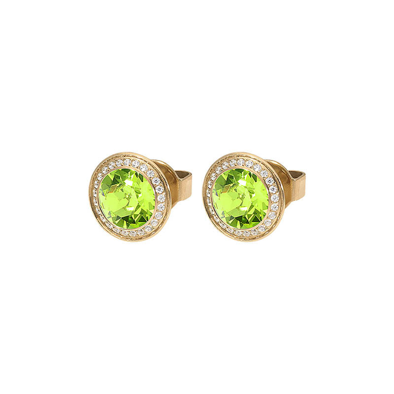 Tondo Deluxe Ohrstecker 9mm - Gold Citrus Green