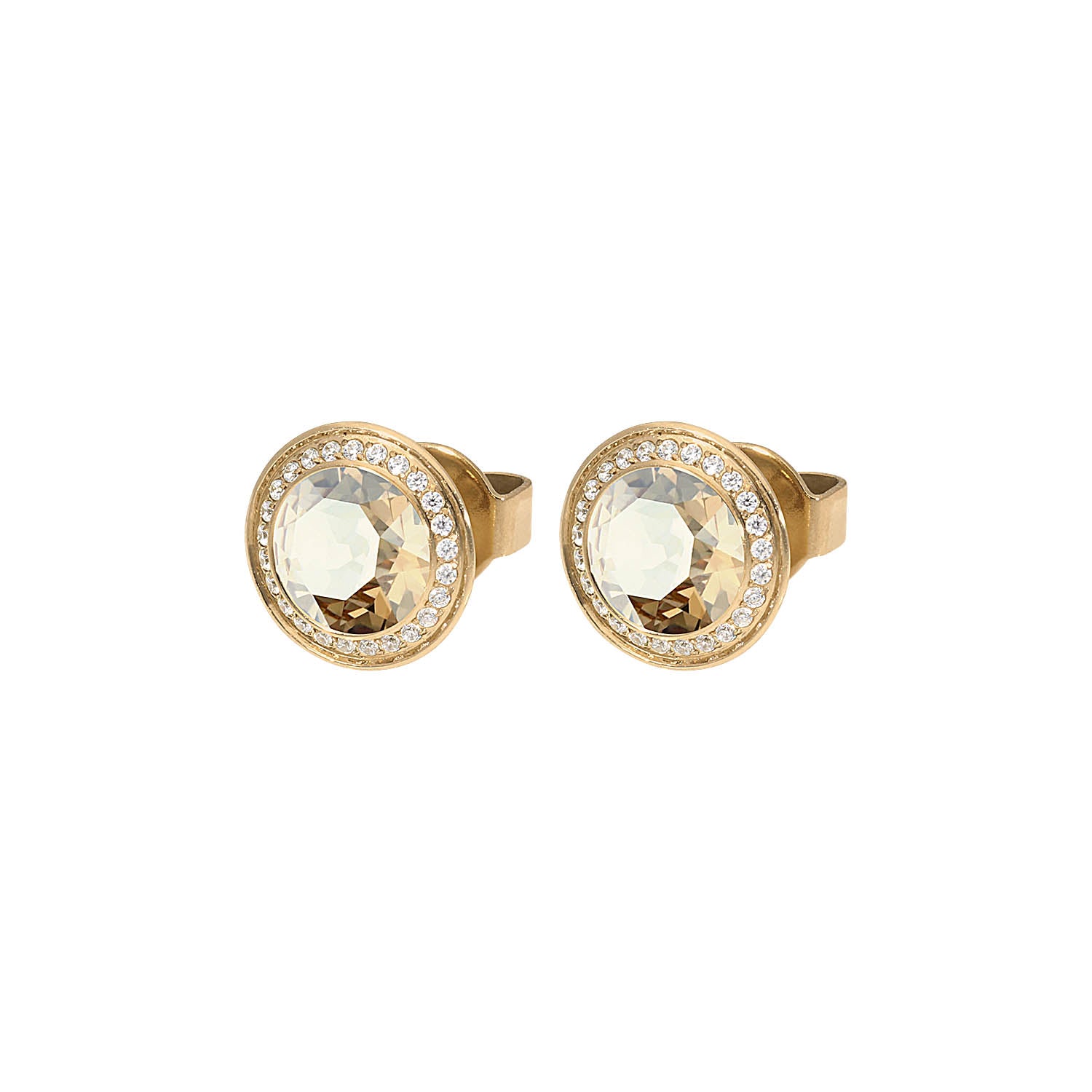 Tondo Deluxe Ohrstecker 9mm - Gold golden shadow