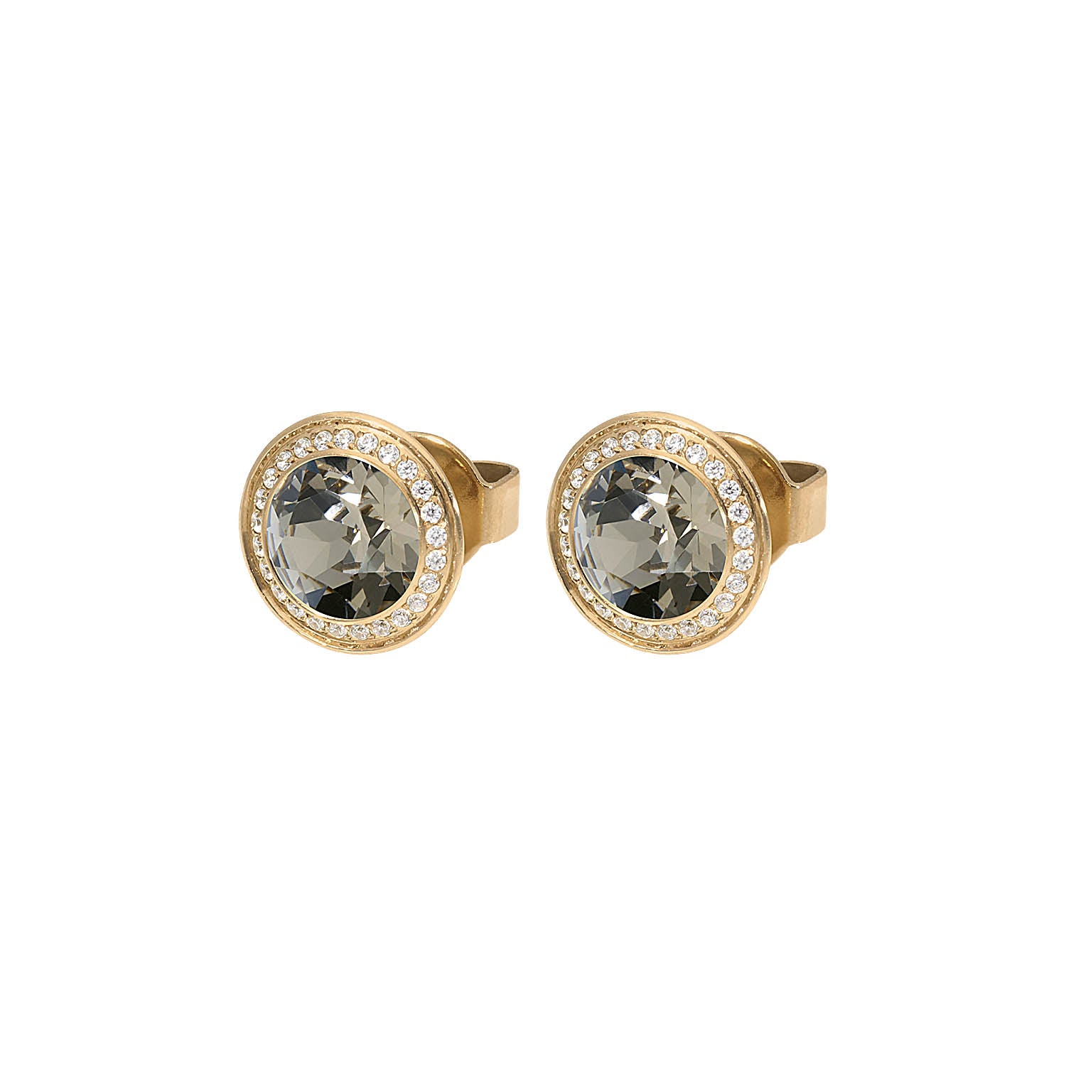 Tondo Deluxe Ohrstecker 9mm - Gold Greige
