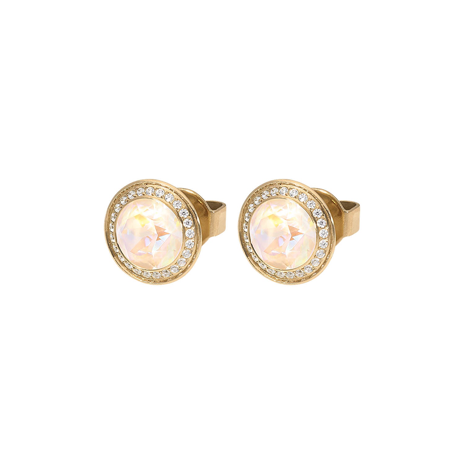 Tondo Deluxe Ohrstecker 9mm - Gold ivory cream delite