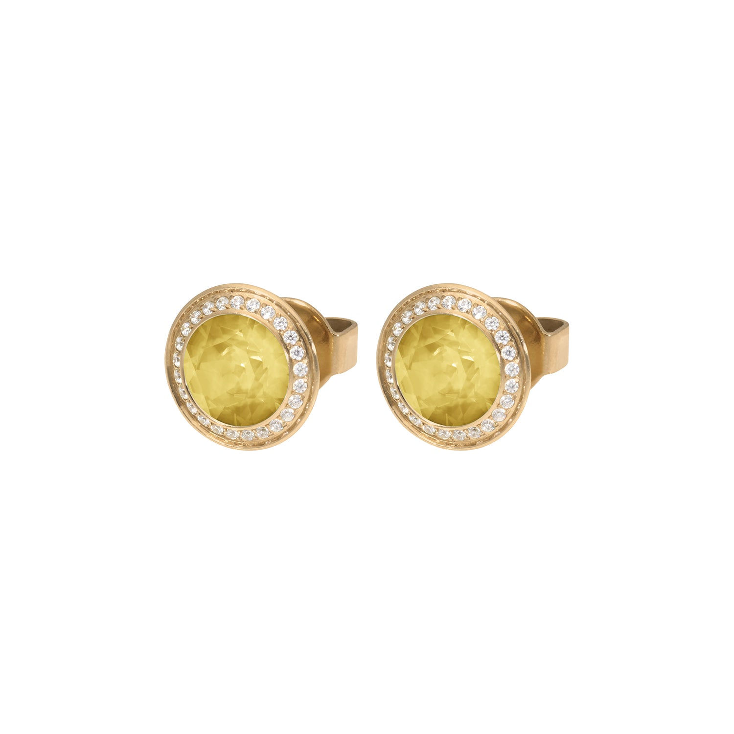 Tondo Deluxe Ohrstecker 9mm - Gold Recreated Dark Jonquil