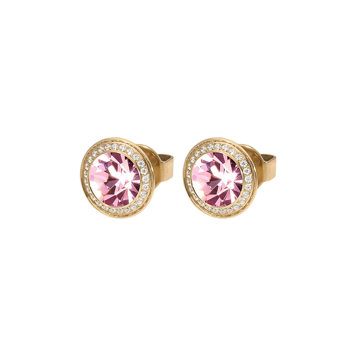 Tondo Deluxe Ohrstecker 9mm - Gold Light Rose