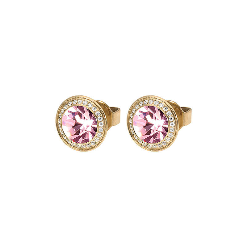 Tondo Deluxe Ohrstecker 9mm - Gold Light Rose