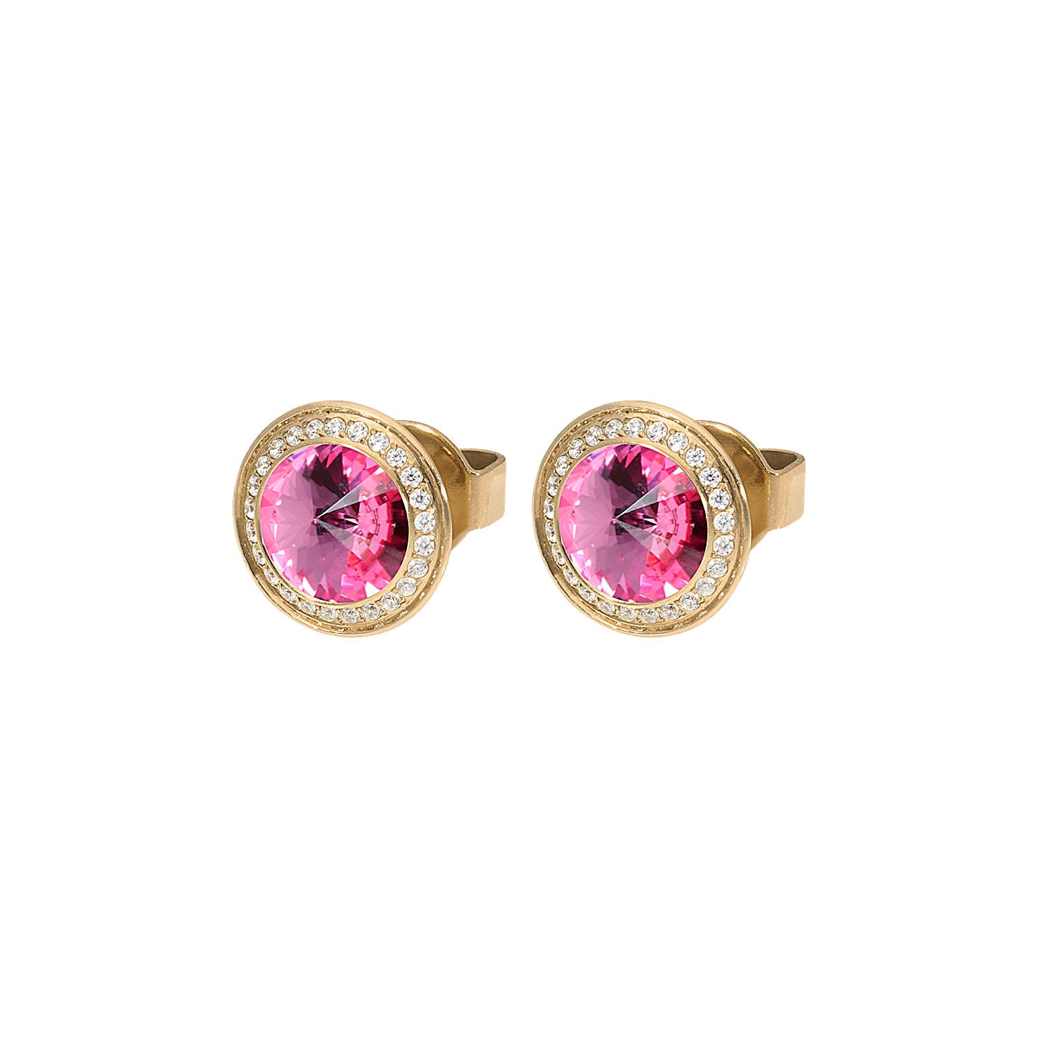 Tondo Deluxe Ohrstecker 9mm - Gold rose