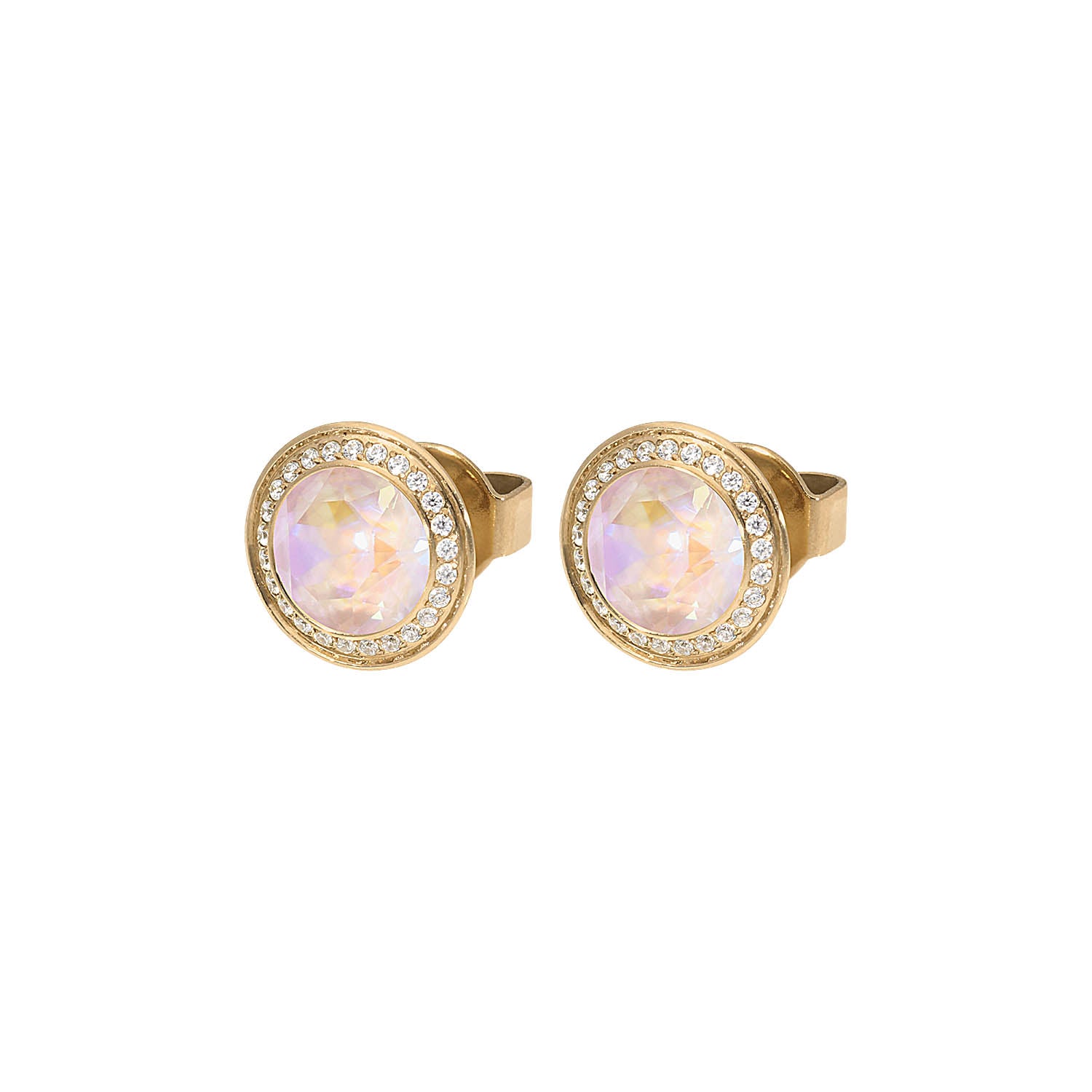 Tondo Deluxe Ohrstecker 9mm - Gold dusty pink delite