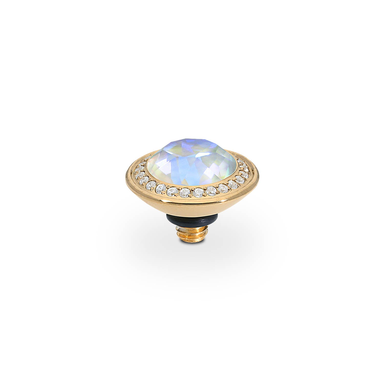 Tondo Deluxe Top 9 mm - Gold Crystal Serene Gray Delite