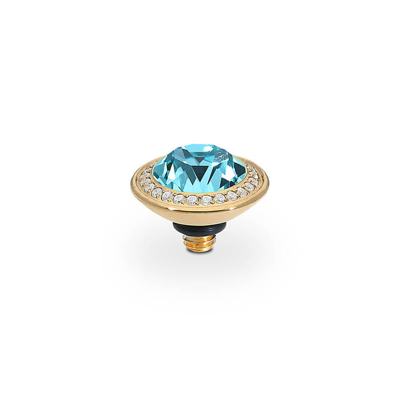Tondo Deluxe Top 9 mm - Gold Light Turquoise