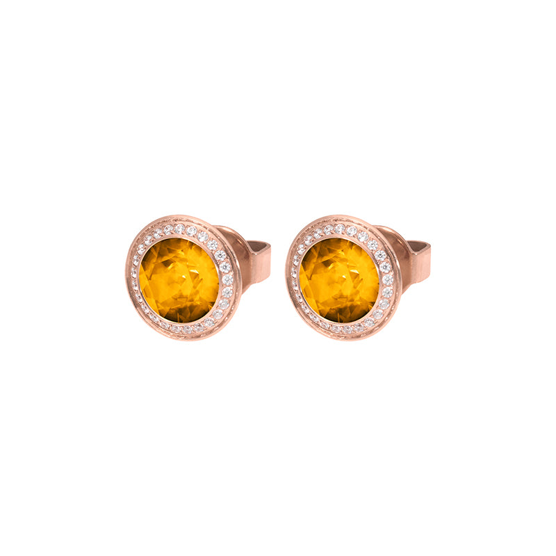 Tondo Deluxe Ohrstecker 9mm - Roségold Topaz