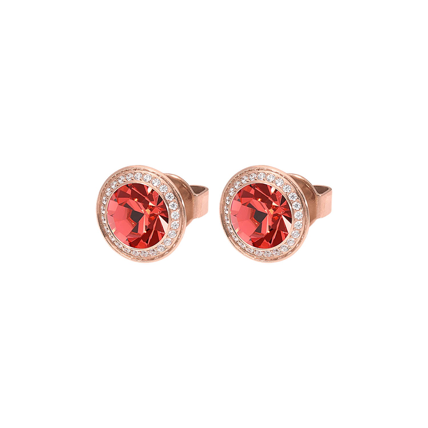 Tondo Deluxe Ohrstecker 9 mm - Roségold padparadscha