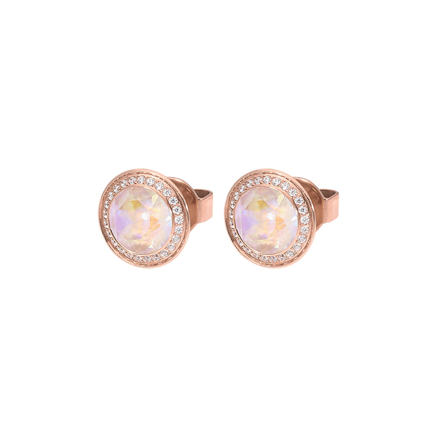 Tondo Deluxe Ohrstecker 9mm - Roségold dusty pink delite