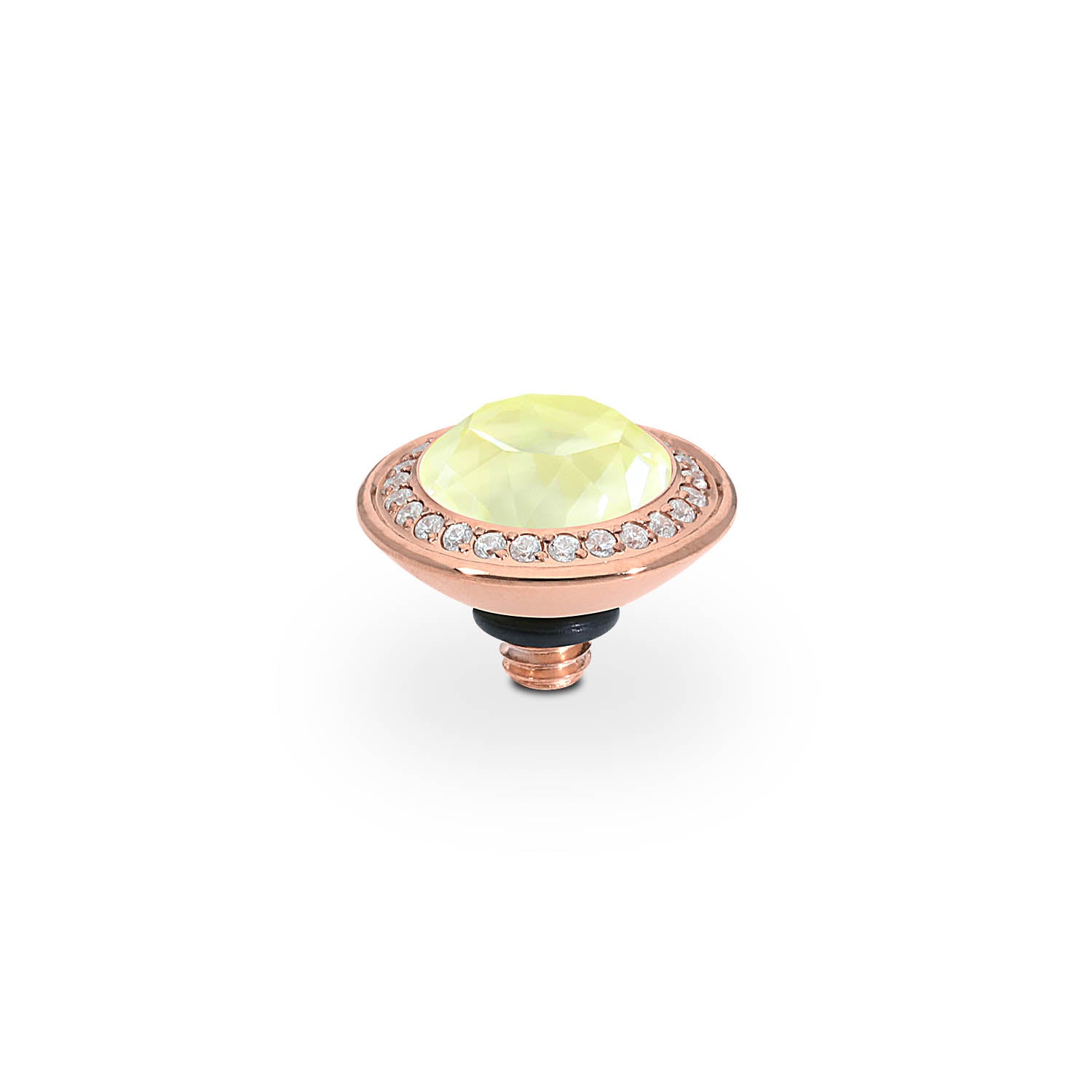 Tondo Deluxe Top 9 mm - Roségold crystal soft yellow ignite