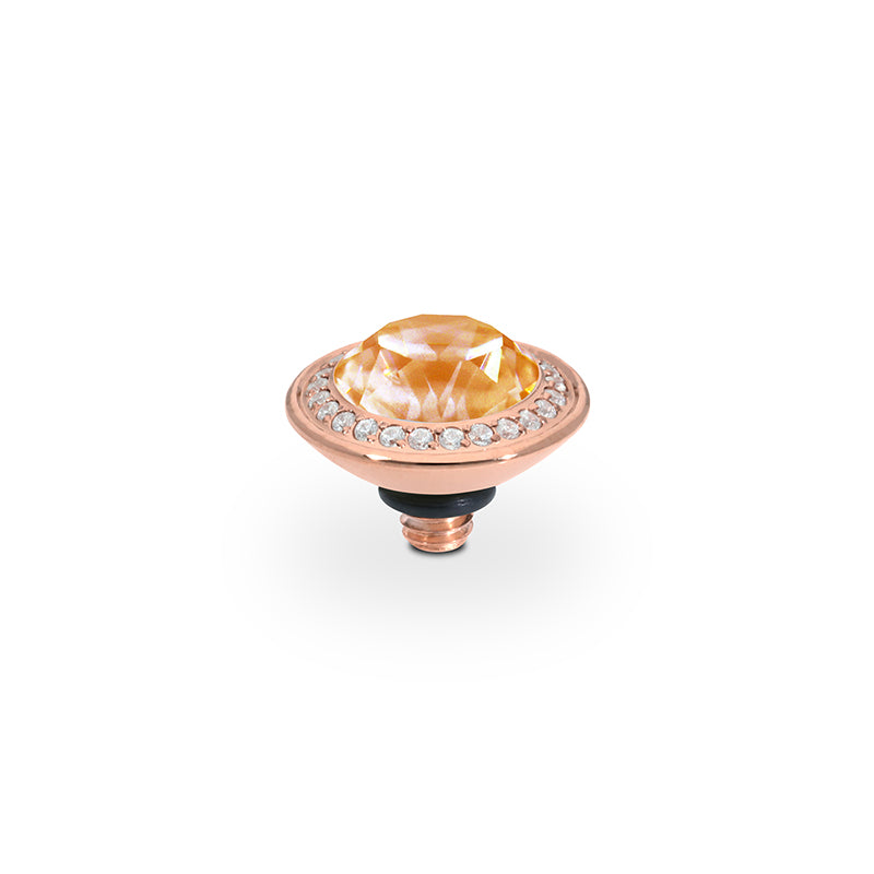 Tondo Deluxe Top 9 mm - Roségold Crystal Mango Ignite