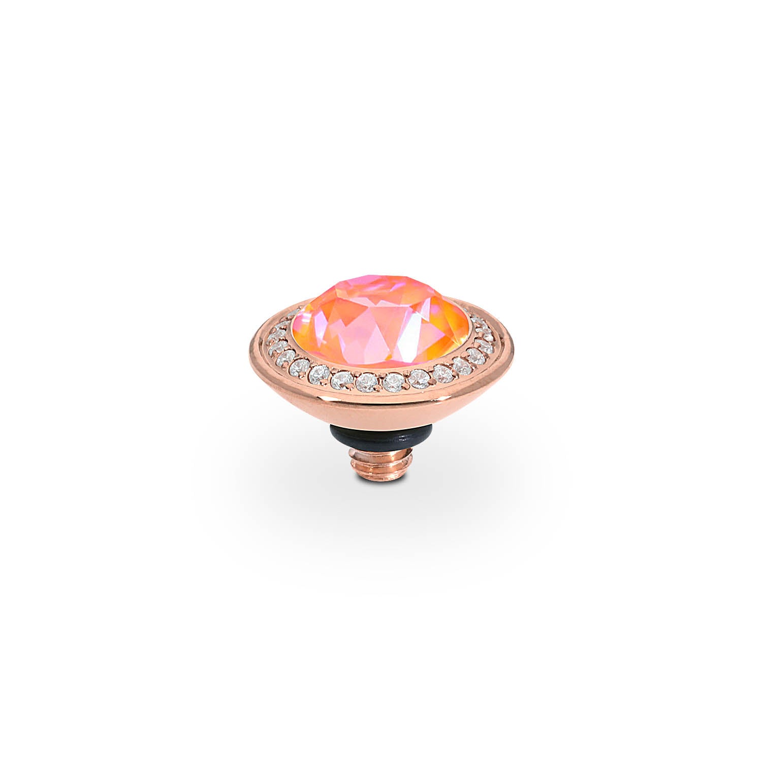 Tondo Deluxe Top 9 mm - Roségold crystal orange glow delite