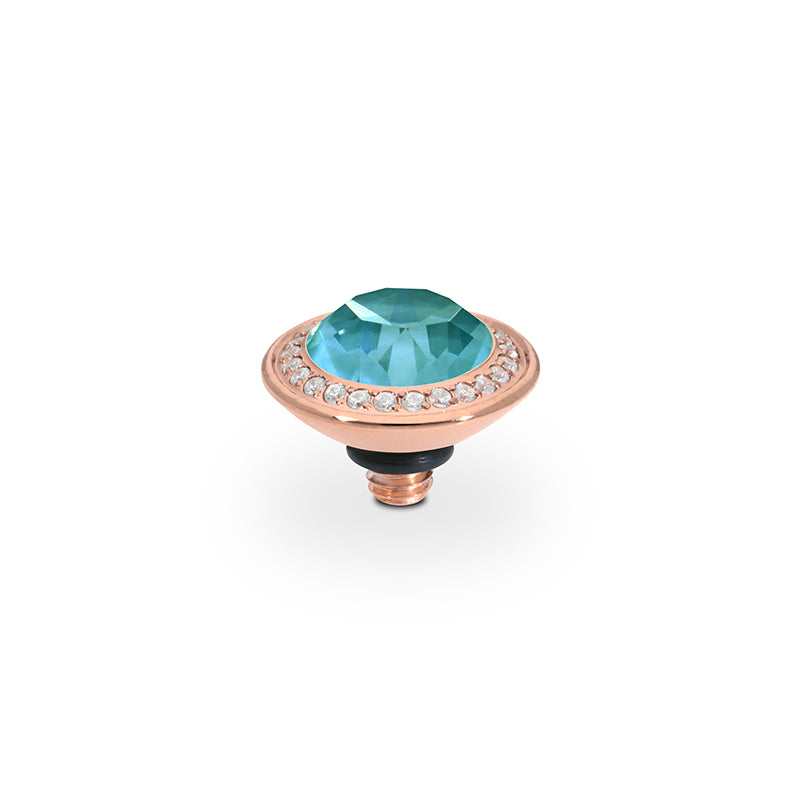 Tondo Deluxe Top 9 mm - Roségold Crystal Pine Green Ignite