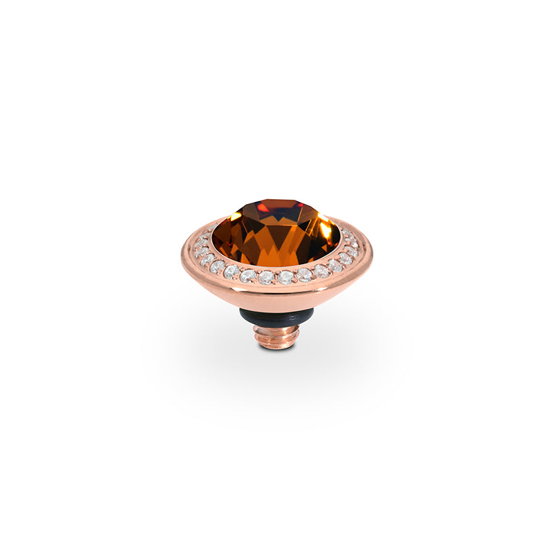 Tondo Deluxe Top 9 mm - Roségold Smoked Topaz