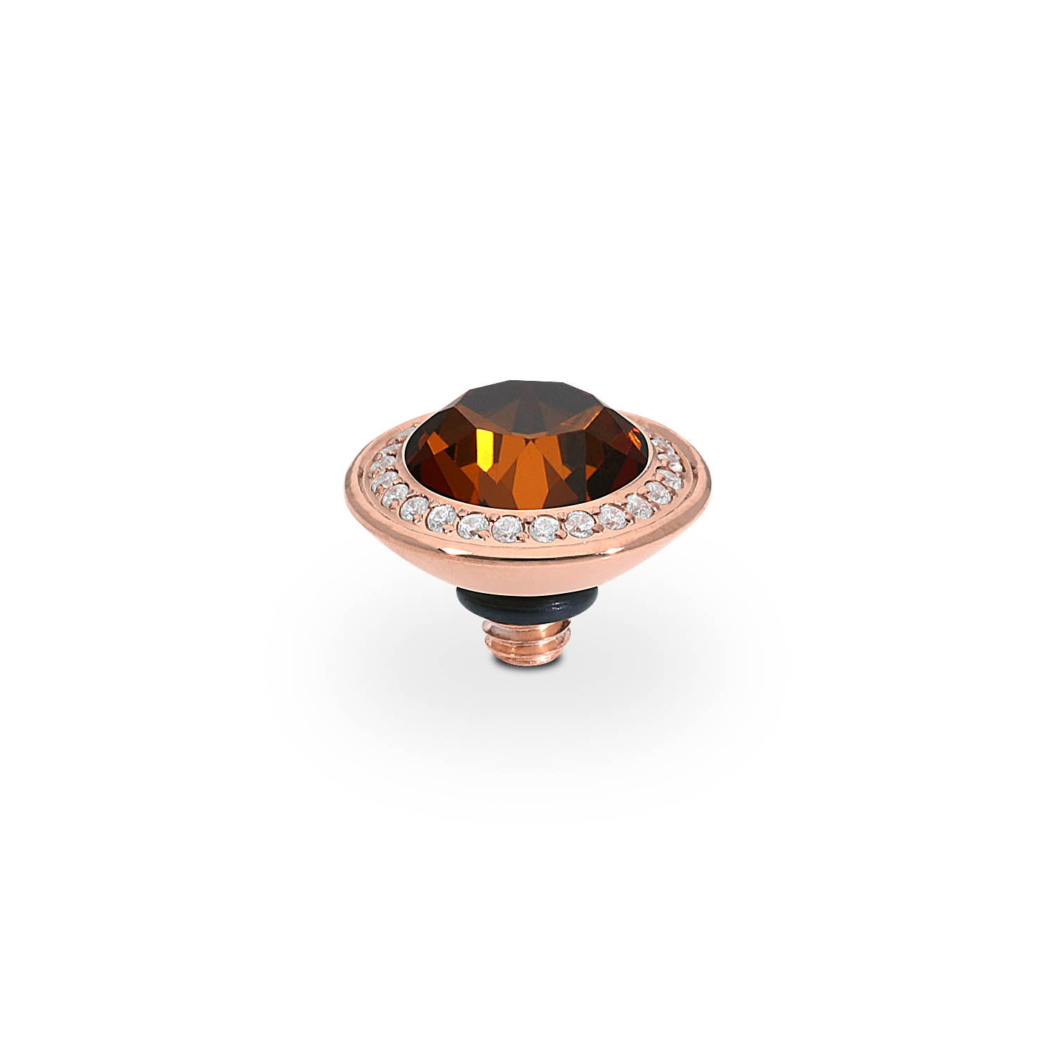 Tondo Deluxe Top 9 mm - Roségold smoked amber