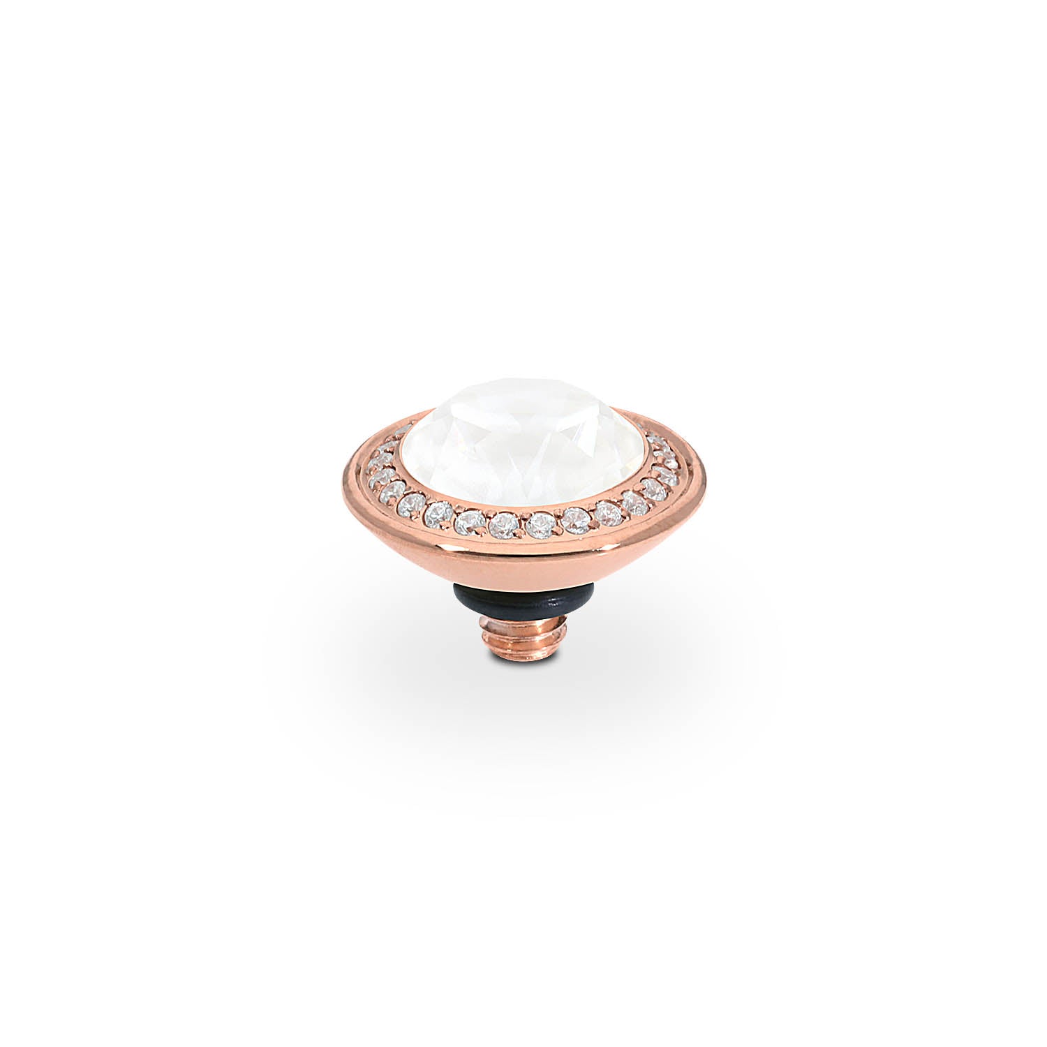 Tondo Deluxe Top 9 mm - Roségold crystal electric white ignite