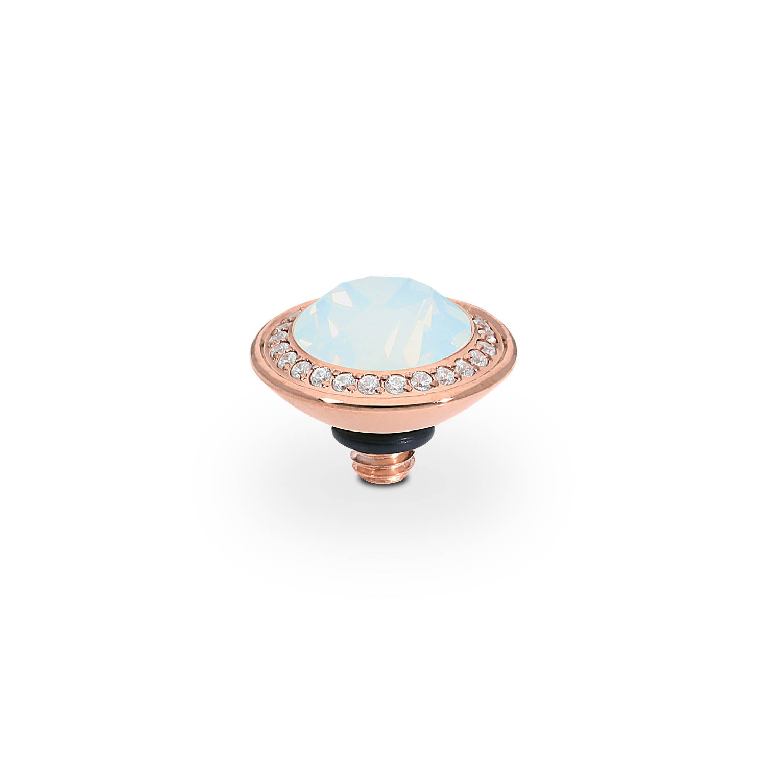 Tondo Deluxe Top 9 mm - Roségold white opal