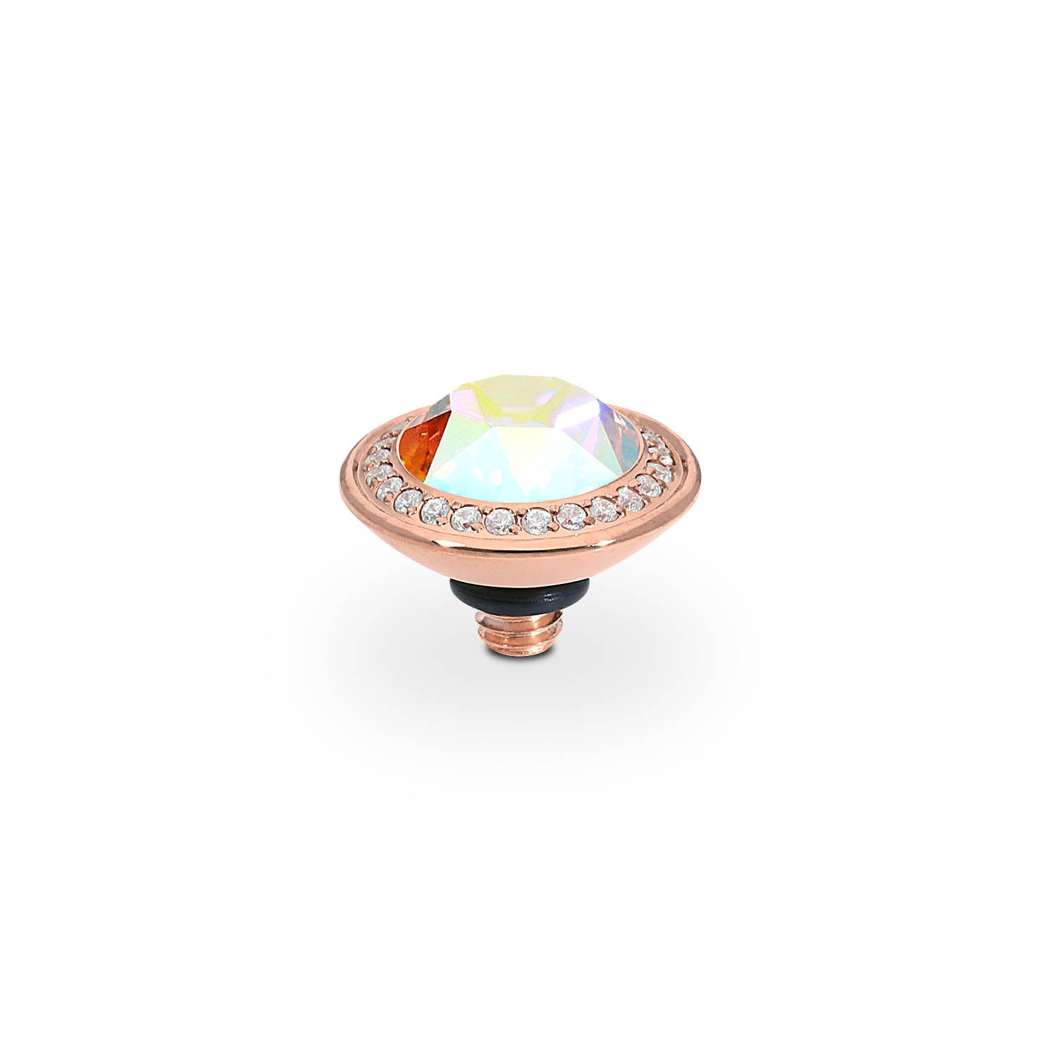 Tondo Deluxe Top 9 mm - Roségold crystal aurora boreale