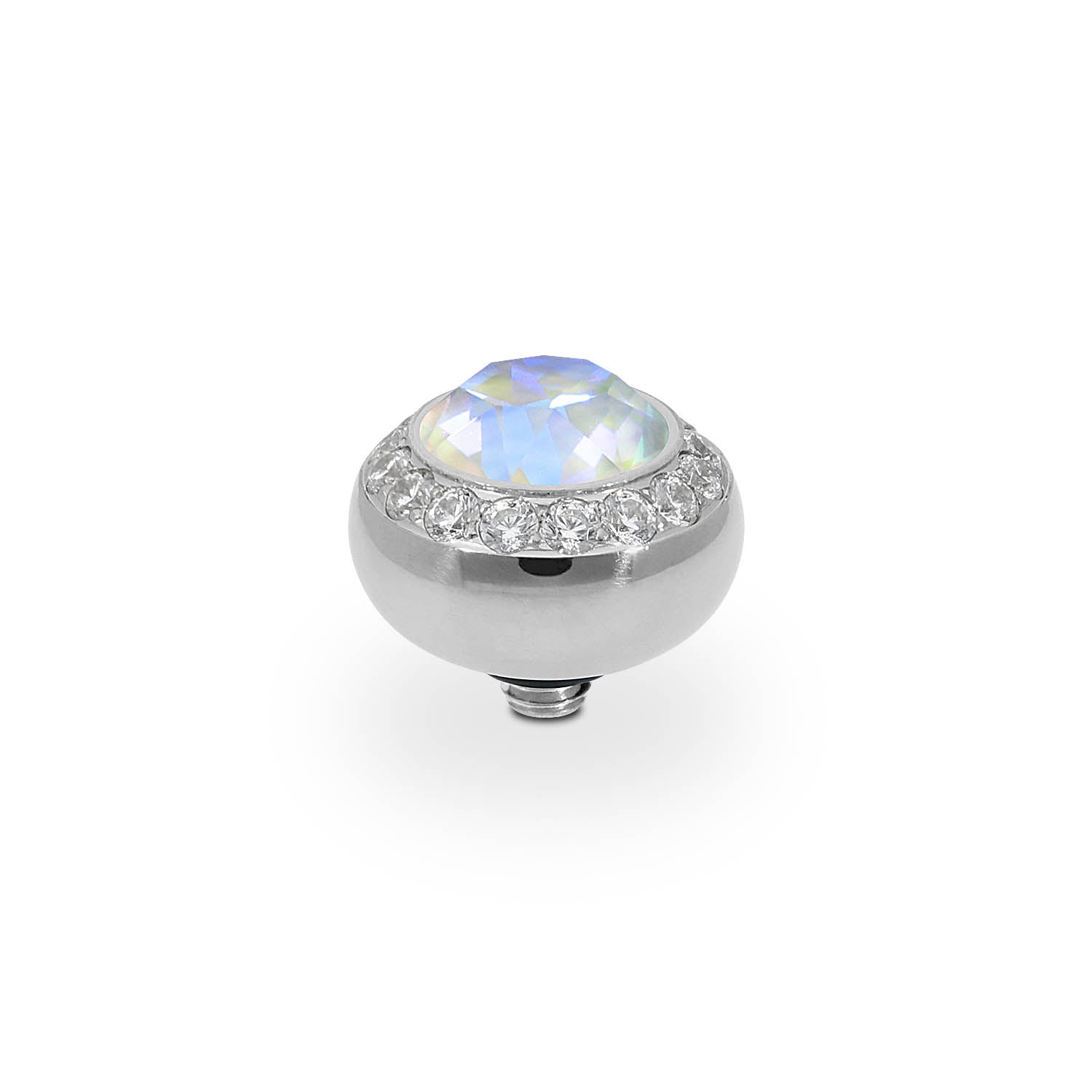 Tondo Deluxe Top 10 mm - Silber Crystal Serene Gray Delite