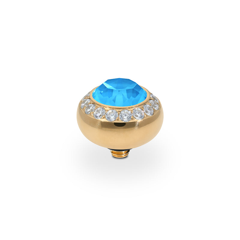 Tondo Deluxe Top 10 mm - Gold Crystal Electric Blue Ignite