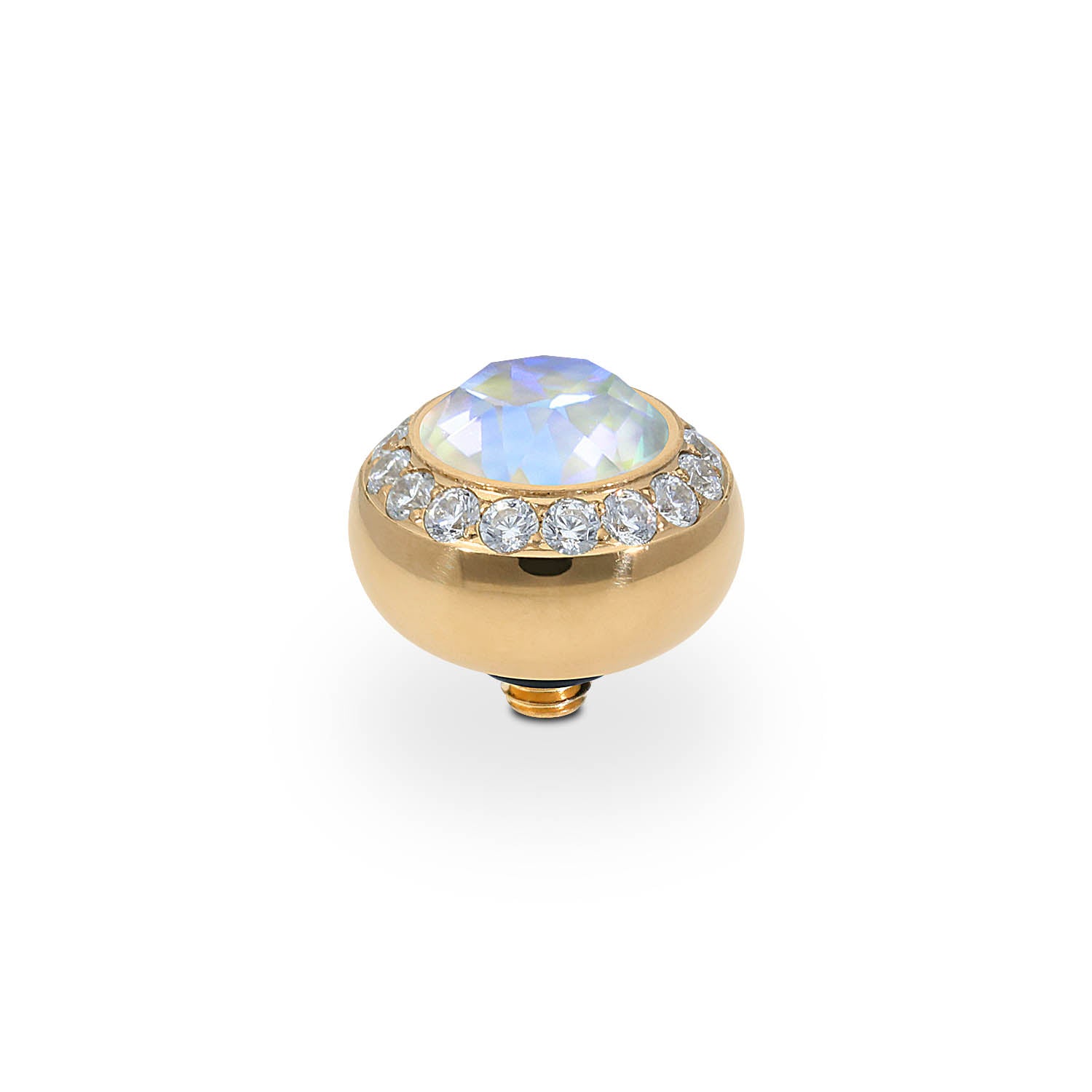 Tondo Deluxe Top 10 mm - Gold Crystal Serene Gray Delite