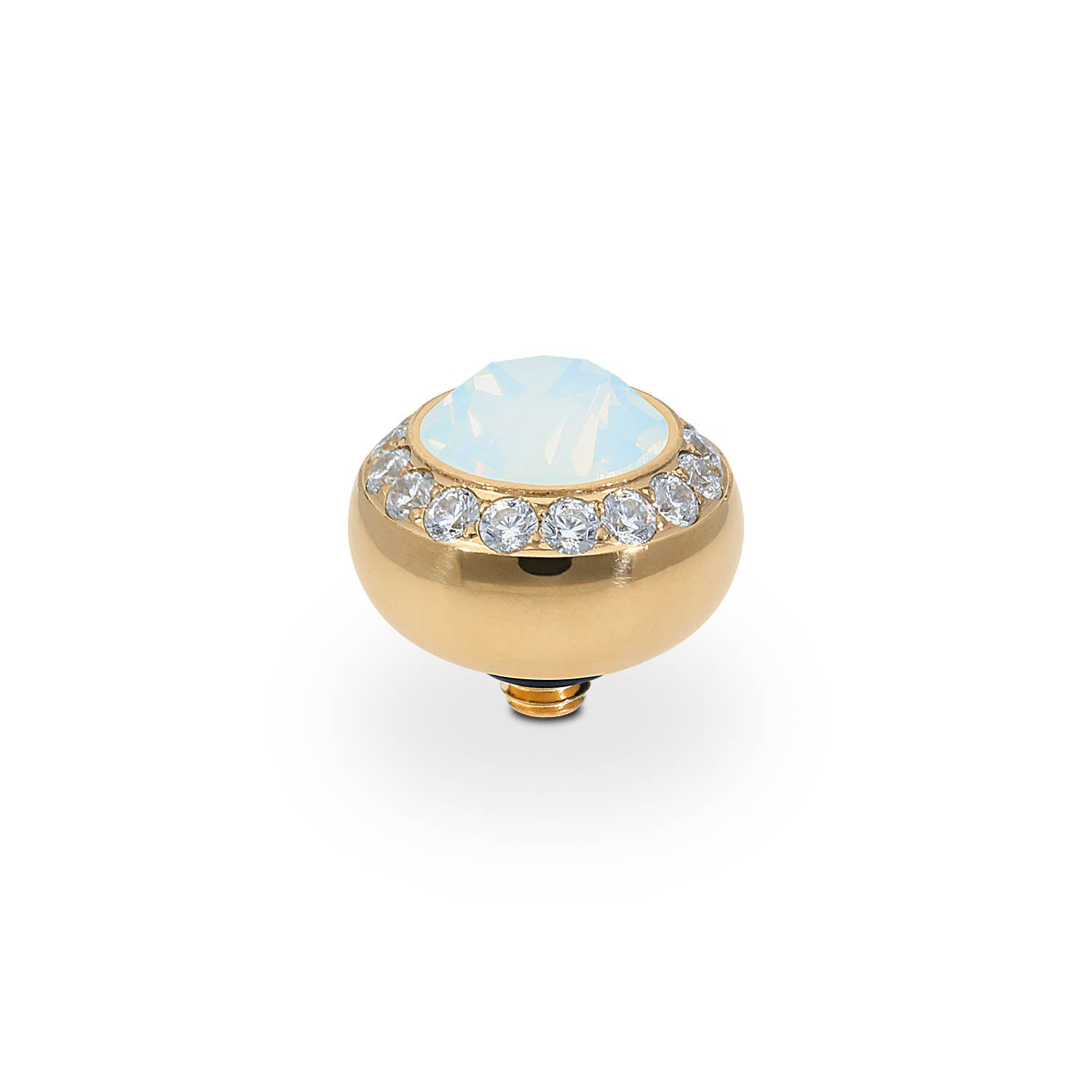 Tondo Deluxe Top 10 mm - Gold white opal