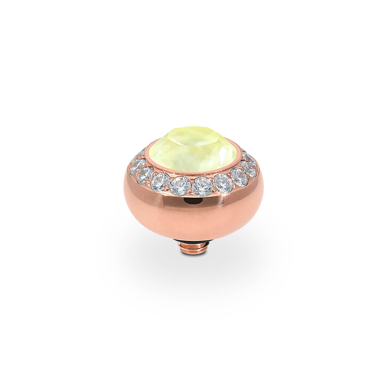 Tondo Deluxe Top 10 mm - Roségold crystal soft yellow ignite
