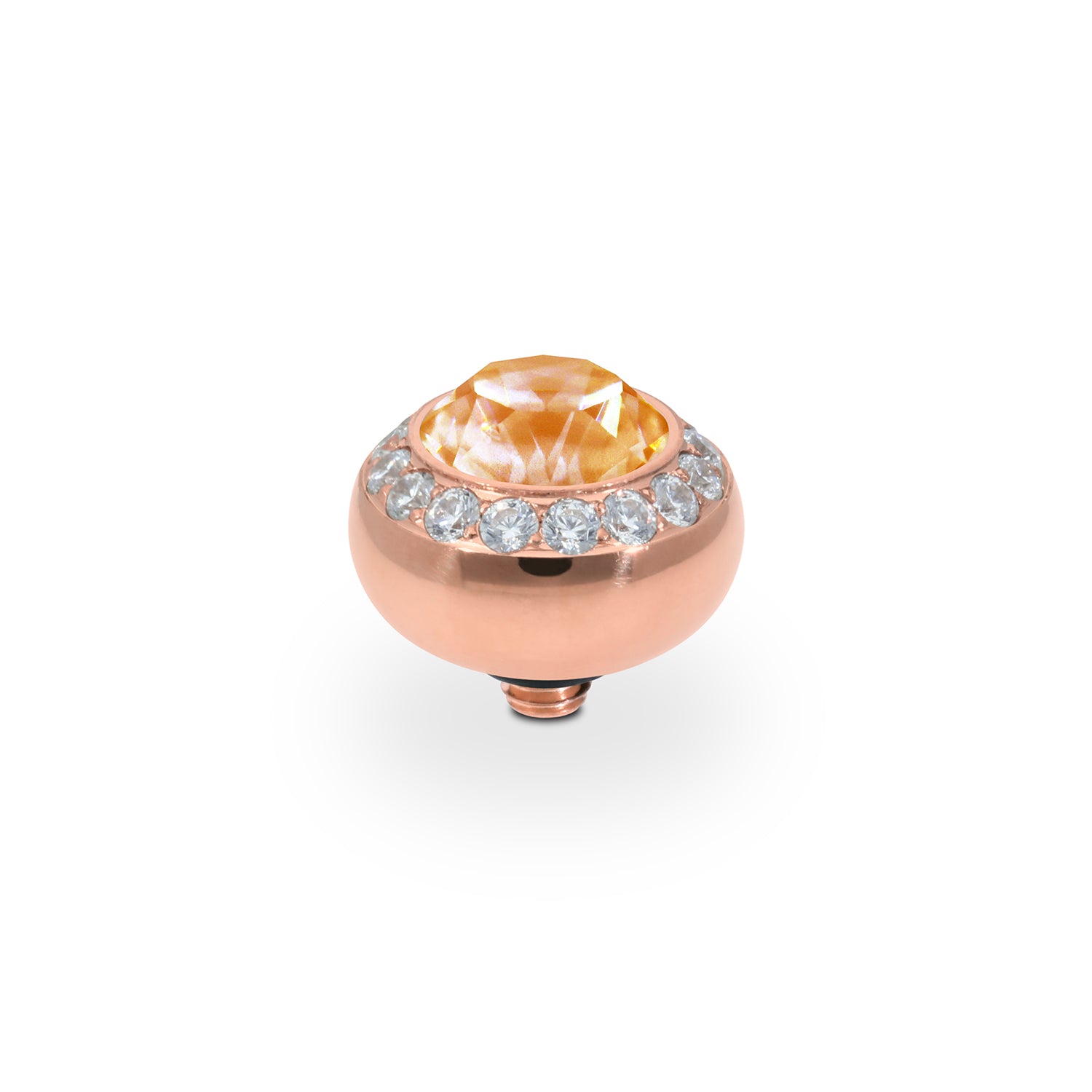 Tondo Deluxe Top 10 mm - Roségold Crystal Mango Ignite