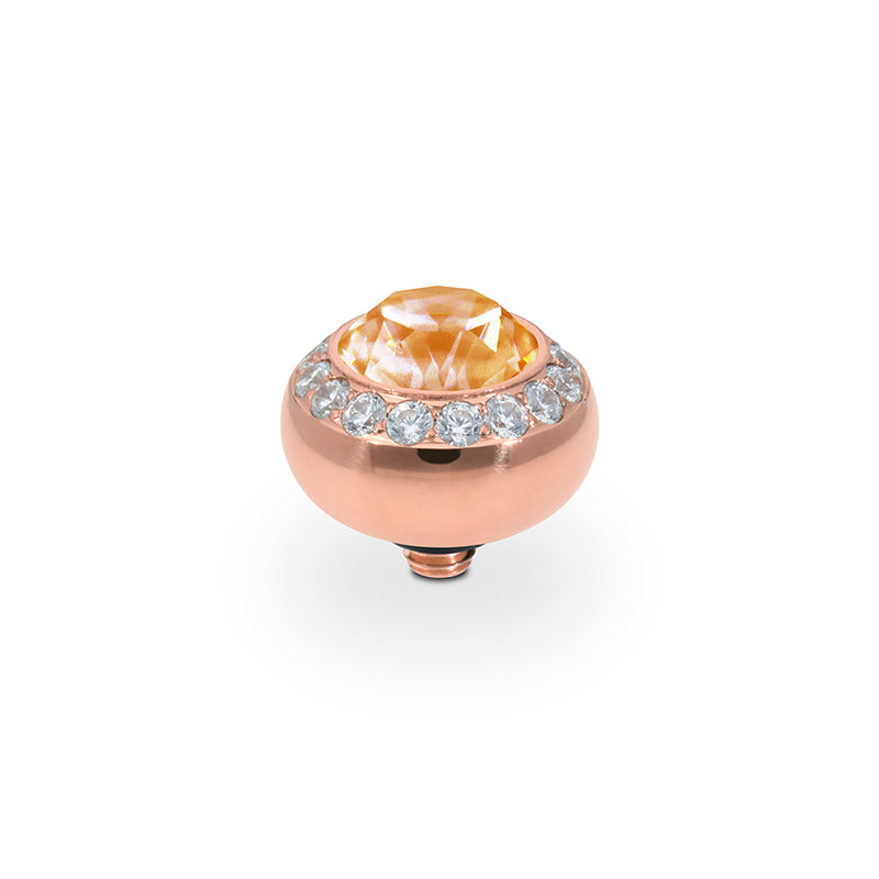 Tondo Deluxe Top 10 mm - Roségold Crystal Mango Ignite