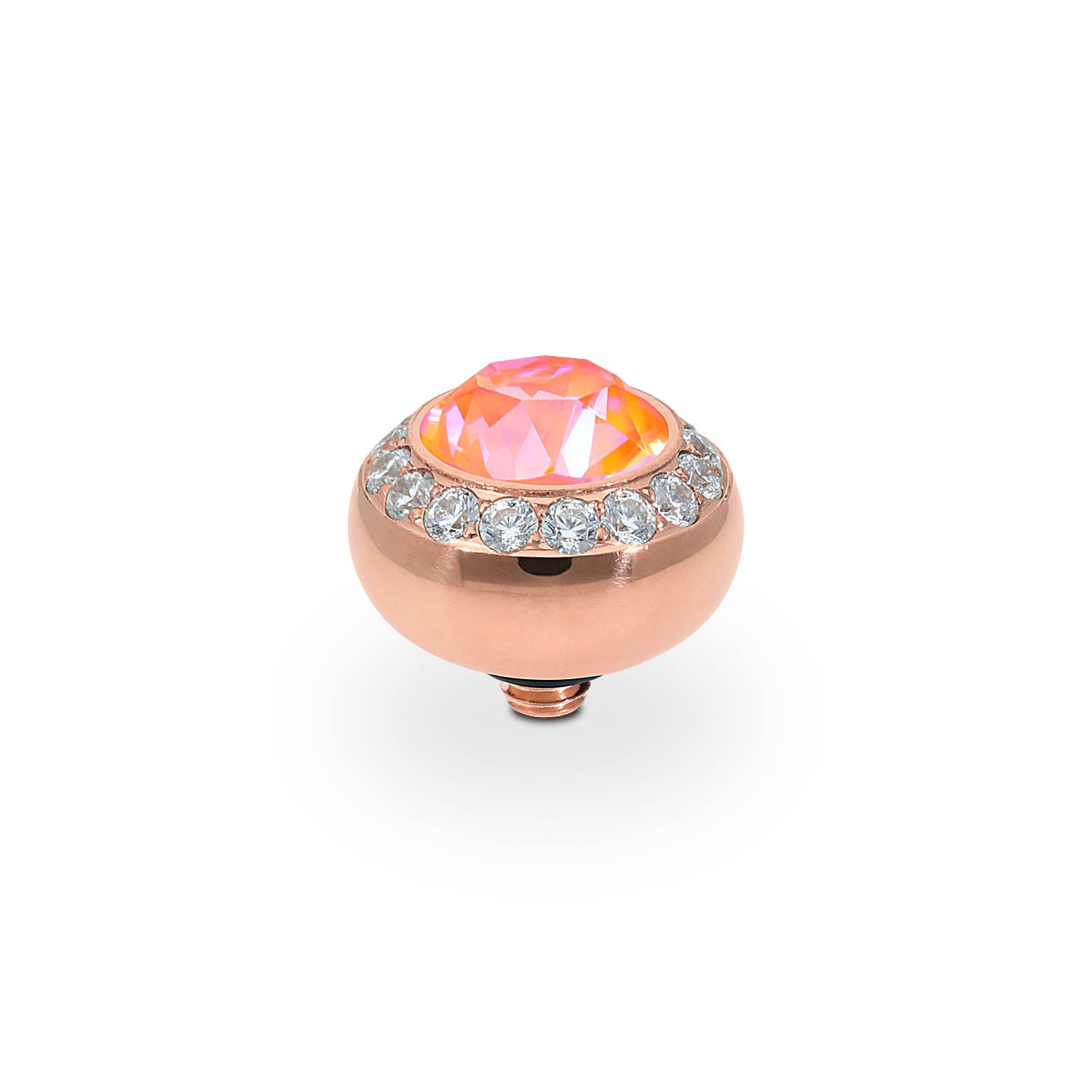 Tondo Deluxe Top 10 mm - Roségold crystal orange glow delite