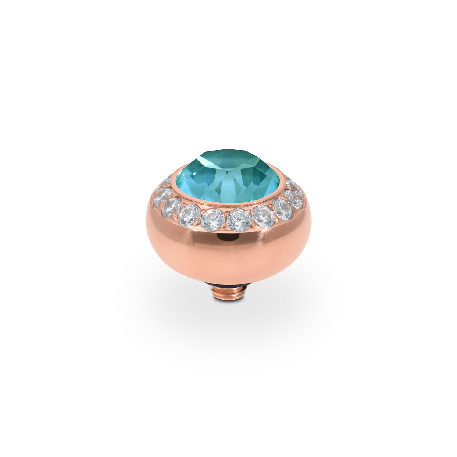 Tondo Deluxe Top 10 mm - Roségold Crystal Pine Green Ignite