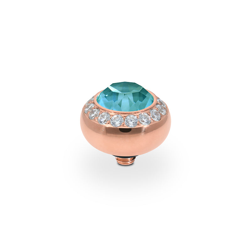 Tondo Deluxe Top 10 mm - Roségold Crystal Pine Green Ignite