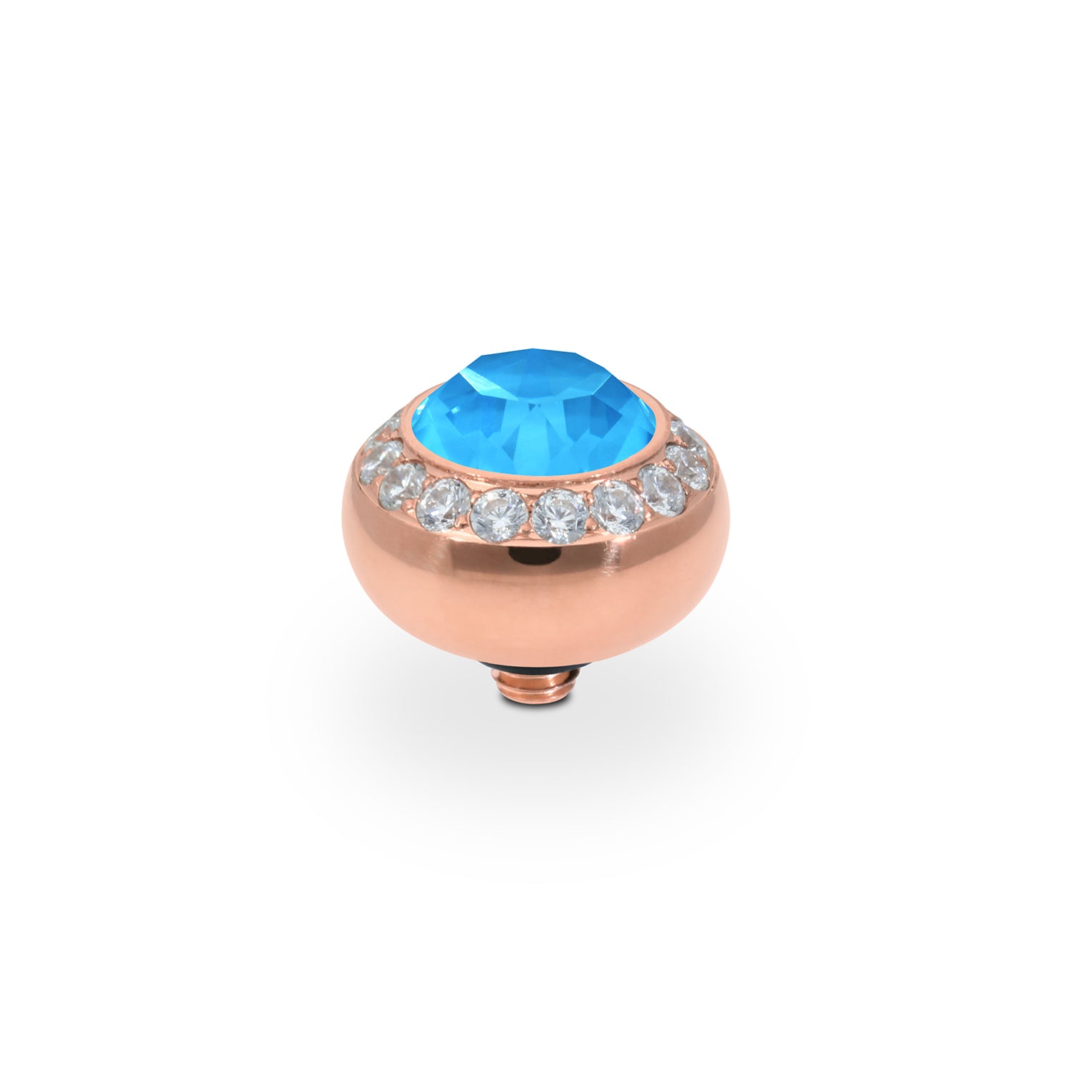 Tondo Deluxe Top 10 mm - Roségold Crystal Electric Blue Ignite