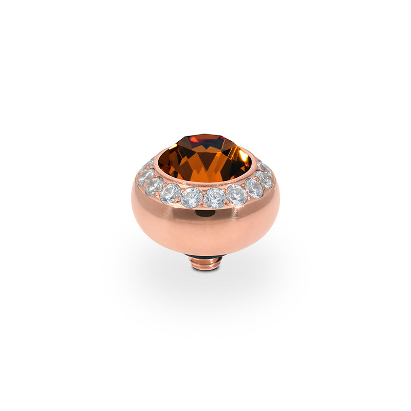 Tondo Deluxe Top 10 mm - Roségold Smoked Topaz